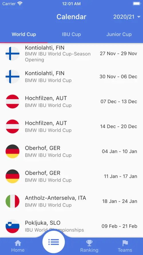 App-Screenshot 3 von biathlon.live