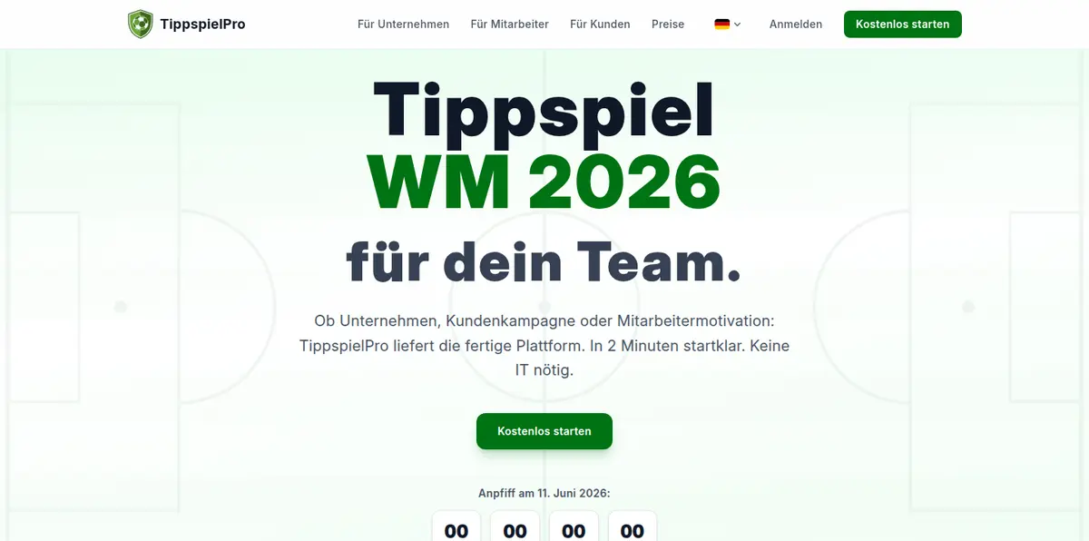 Screenshot von tippspielpro.de