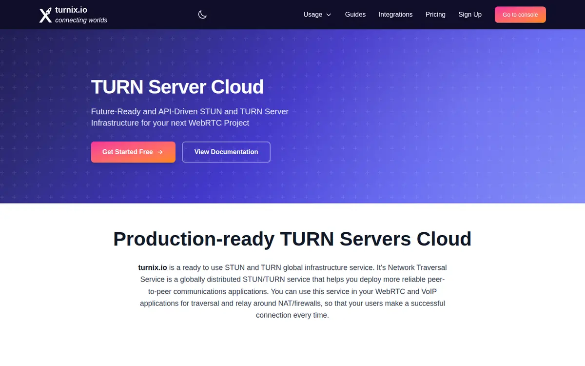 Screenshot von turnix.io